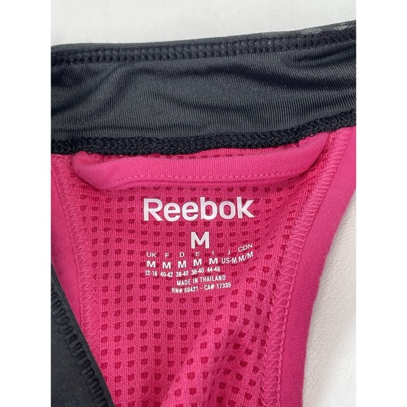 Reebok Fitted Playdry Dance Bra Womens Size M Pink Black NWT - Picture 3 of 9